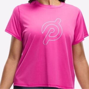 Peloton Bright Pink Short Sleeve Tee with Tie Back